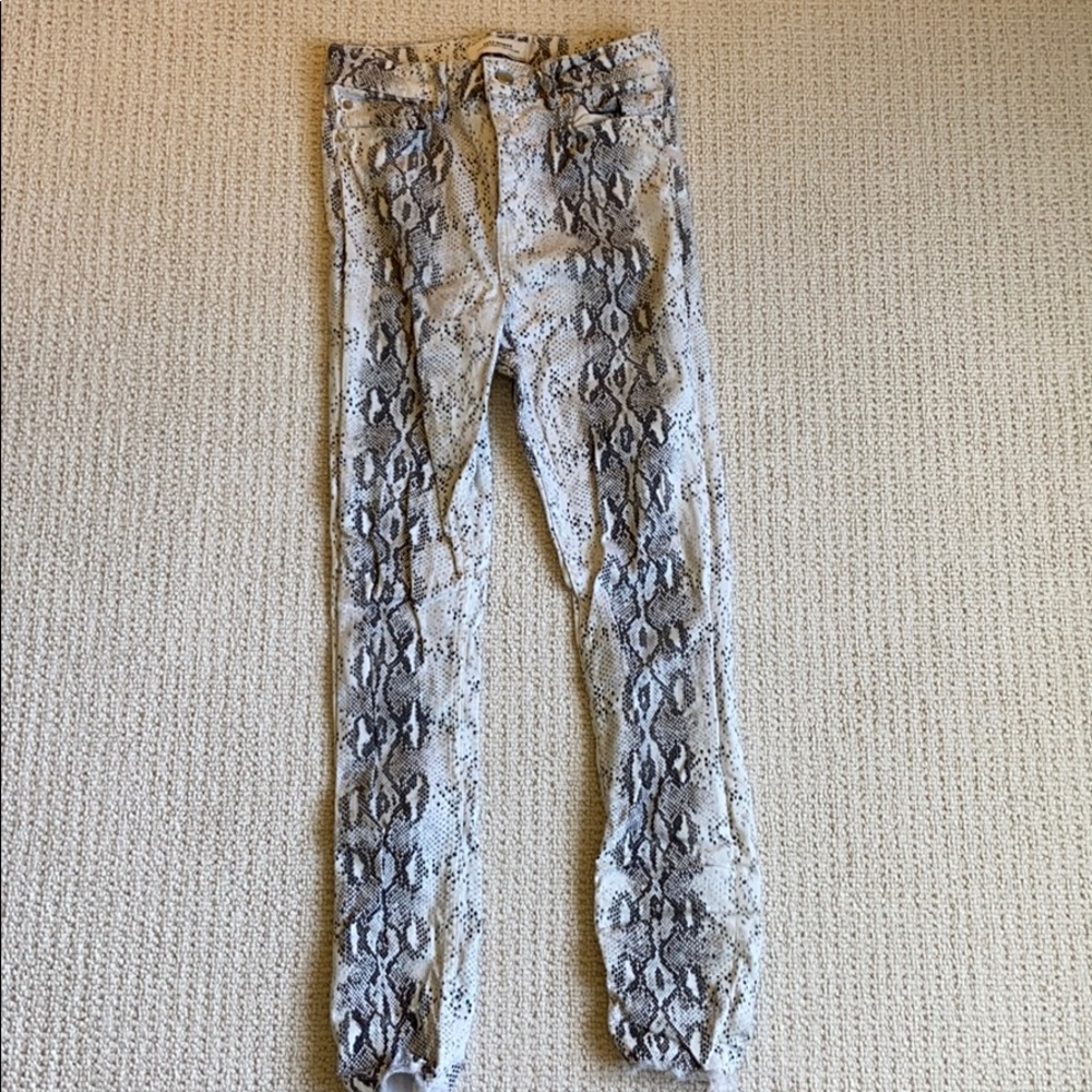 Zara snake print skinny jeans